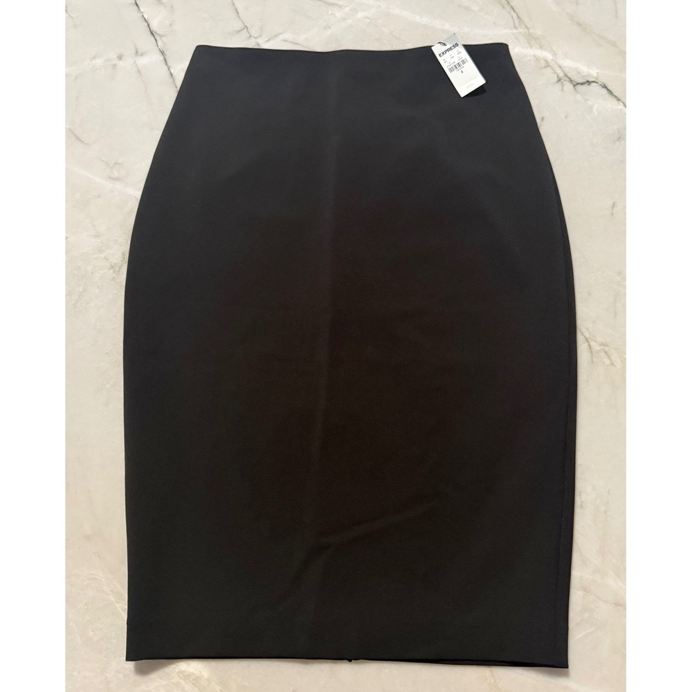Express Black Pencil Skirt High Waisted Lined Size 6 NWT 07667638
